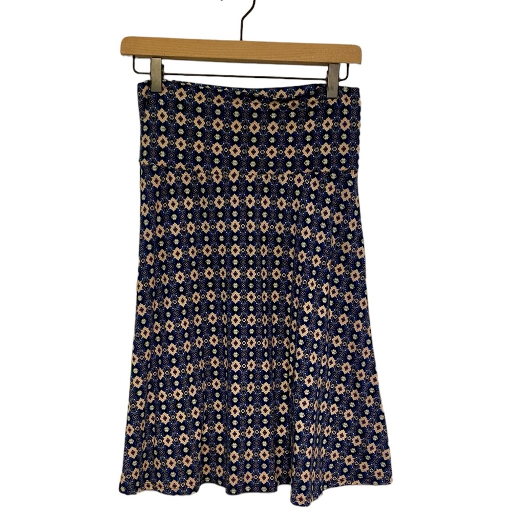 COLETTE GEOMETRIC STRETCHY SKIRT ELASTIC WAIST CASUAL SKIRT SIZE SMALL